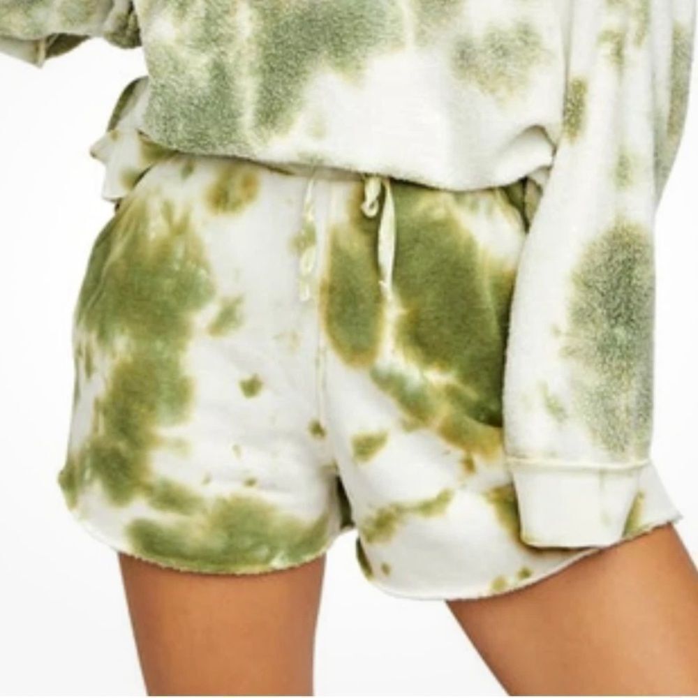 Free People Sz M Kelly Washed Tie Dye Army Combo Shorts ~ Pockets ~